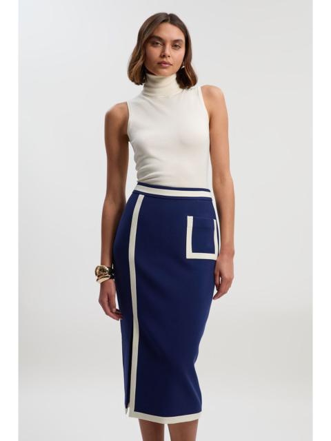 KAREN MILLEN Petite Compact Stretch Tipped Tailored Pencil Skirt