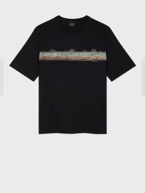 Paul Smith Black 'Desert Stripe' Print T-Shirt