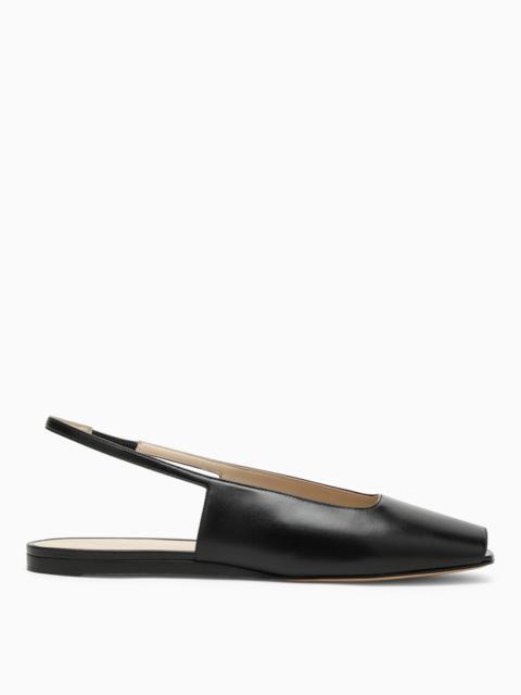 LE MONDE BÉRYL Low black leather sandal