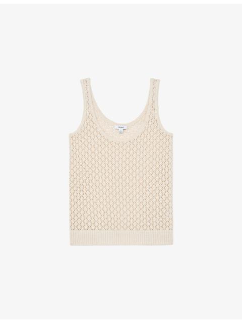 REISS Colette Knitted Linen Vest