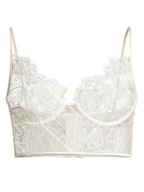 KIKI DE MONTPARNASSE Women's Coquette Lace Longline Bra - Ivory