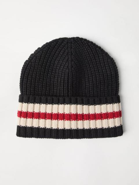 Brunello Cucinelli Cashmere Feather yarn English rib knit beanie