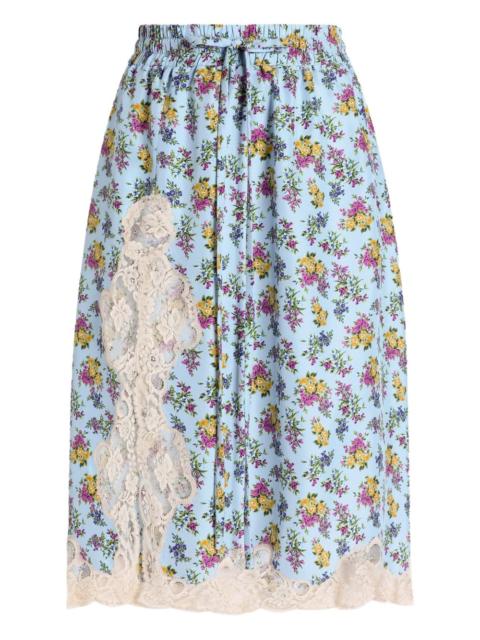 Dolce & Gabbana floral-print lace midi skirt