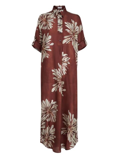 Brunello Cucinelli bloom-print monili-detail maxi dress