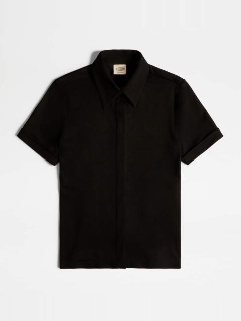 Tod's SHIRT IN JERSEY - BLACK