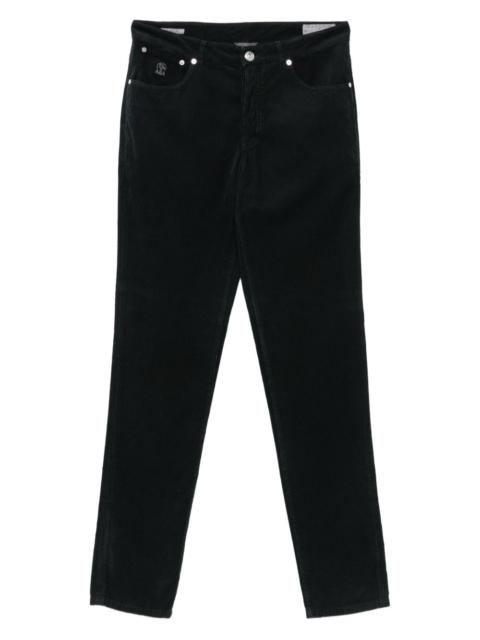 Brunello Cucinelli logo-embroidery corduroy trousers
