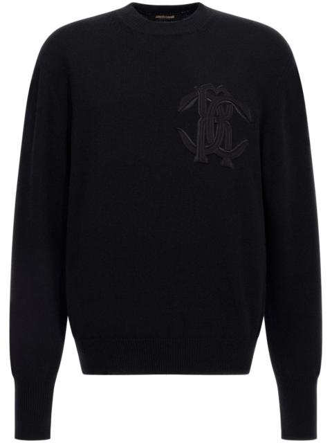 Roberto Cavalli logo-embroidered wool sweatshirt