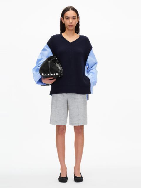 3.1 Phillip Lim Oversized Knit Vest with Poplin Sleeves
