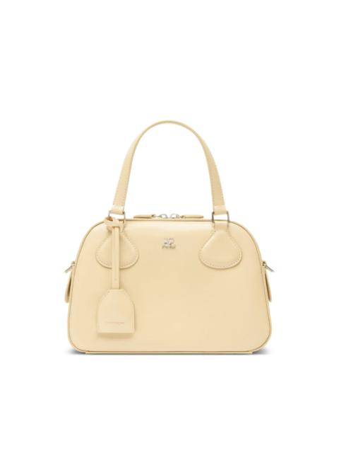 logo plaque leather bowling bag