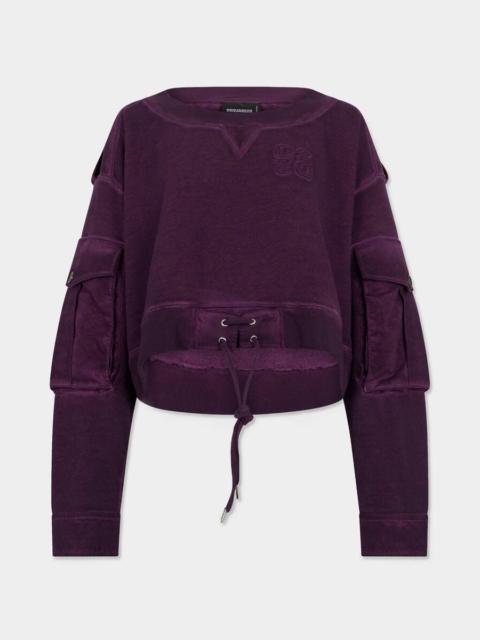 DSQUARED2 D2 UPSIDE DOWN SUPERNEGATIVE DYED CREWNECK