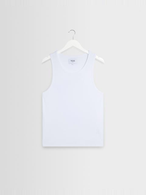 Wax London Montague - White Ribbed Organic Cotton Vest