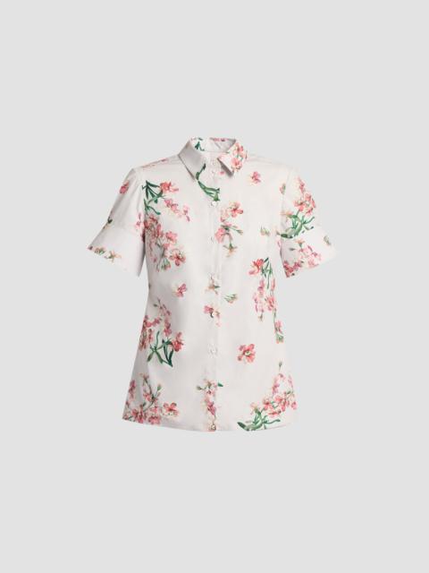 Erdem FLORAL COTTON SHORT SLEEVE SHIRT