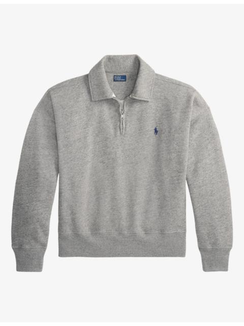 Polo Ralph Lauren Brand-Embroidered Half-Zip Cotton-Blend Sweatshirt