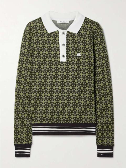 WALES BONNER Jacquard-knit organic cotton-blend polo shirt