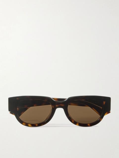 Bottega Veneta Round-frame tortoiseshell acetate and gold-tone sunglasses Brown