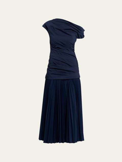 SIMKHAI Ammalie Mixed-Media Midi Dress