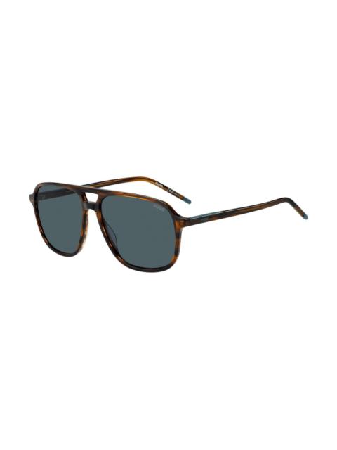 HUGO HORN-ACETATE SUNGLASSES WITH DOUBLE BRIDGE