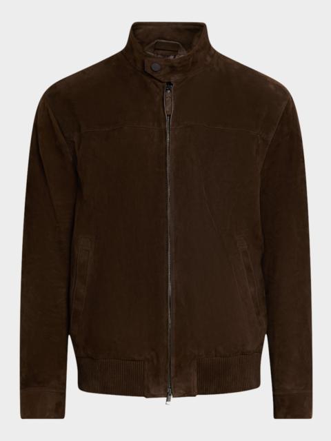 Brioni Men's Suede Full-Zip Blouson