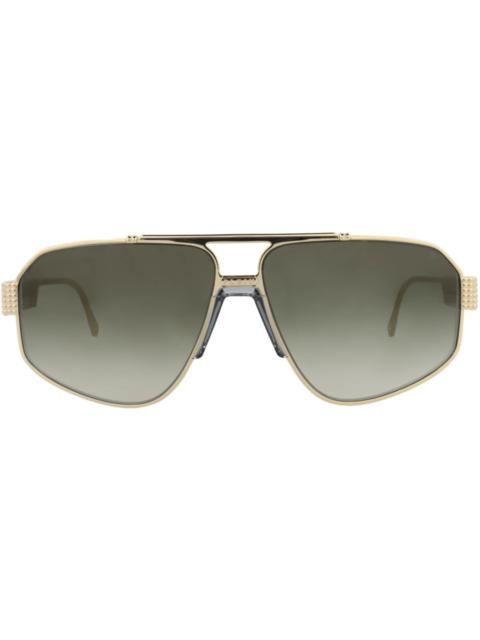 PHILIPP PLEIN Philipp Plein Aviator-Frame Titanium Sunglasses Gold Gold Green (SPP106M-63-08FF)