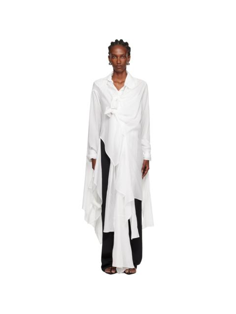 Yohji Yamamoto White Draped Blouse
