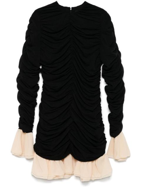 ROTATE ruched long-sleeve mini dress