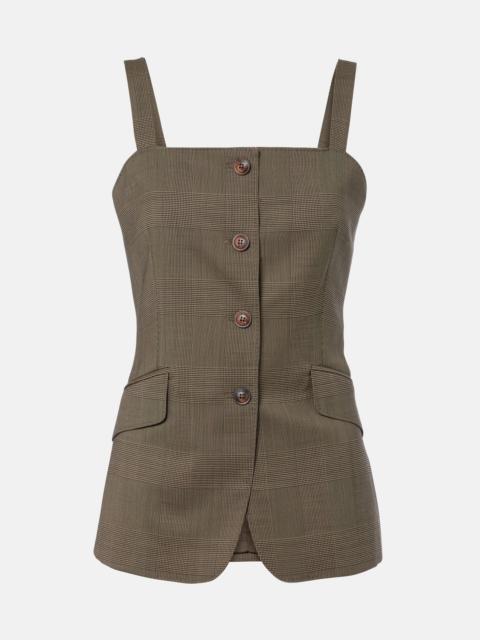 Max Mara Plaid virgin wool top