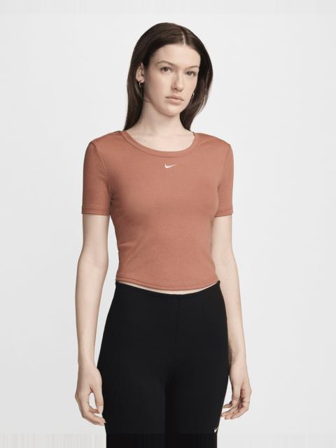 Nike Sportswear Chill Knit Women's Tight Scoop-Back Short-Sleeve Mini-Rib Top