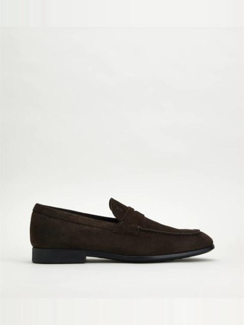 Tod's LOAFERS IN SUEDE - BROWN