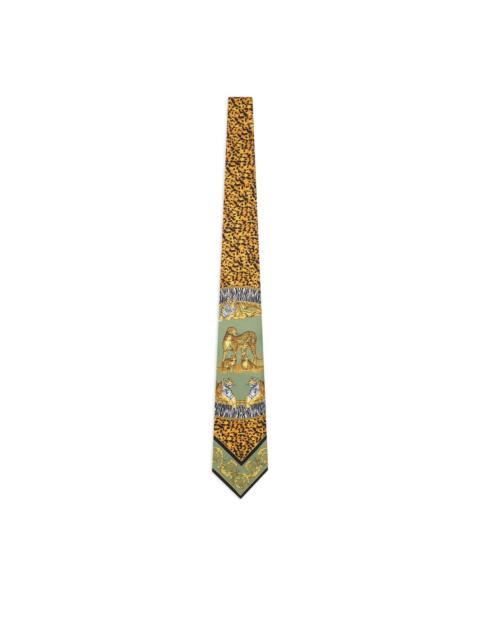 VERSACE animal-print silk tie