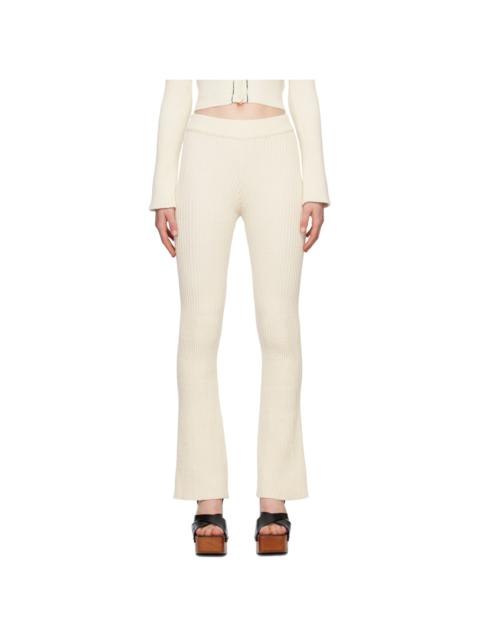 AMI Paris Off-White Rib Lounge Pants