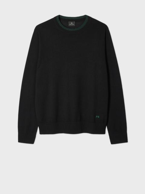 Paul Smith Black Contrast-Collar Merino Wool Sweater