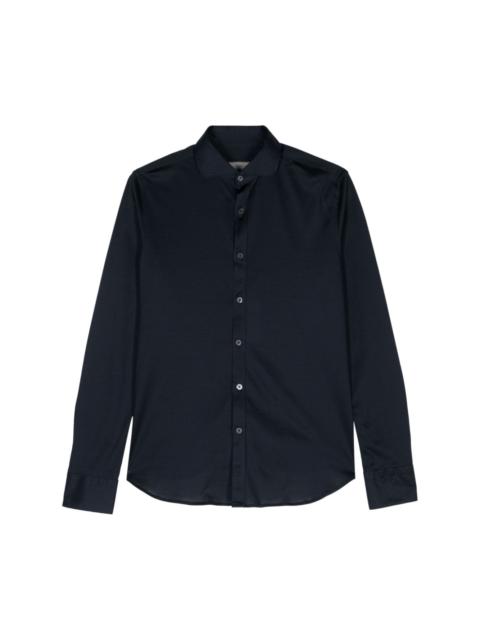 cutaway-collar cotton shirt