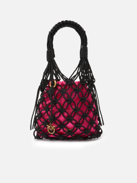 PINKO EVENING HANDBAG WITH WOVEN MESH
