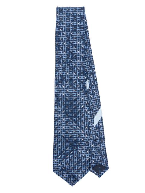 Gancini-pattern silk tie