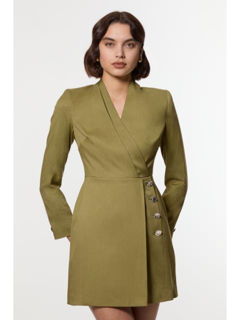 KAREN MILLEN Petite Soft Structured Tailored Wrap Blazer Dress