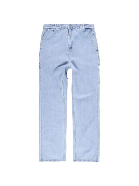high-waist straight-leg jeans