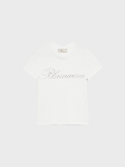 Blumarine T-SHIRT WITH BLUMARINE RHINESTONE EMBROIDERY
