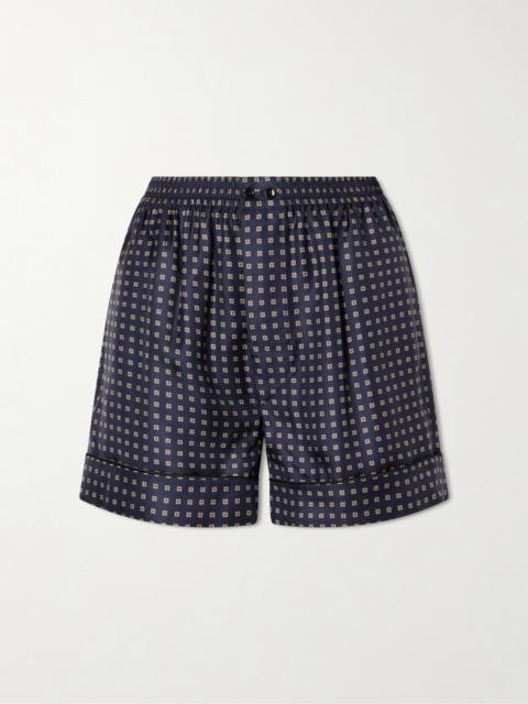 SAINT LAURENT Printed Silk-twill Shorts