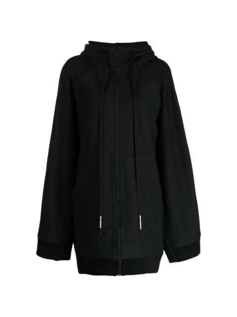 MELITTA BAUMEISTER longline zip-up cotton hoodie