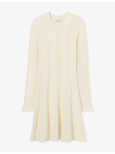 Claudie Pierlot Striped Long-Sleeved Knitted Mini Dress