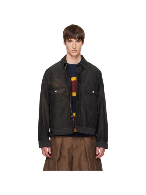 sacai Black Sueded Cotton Jacket