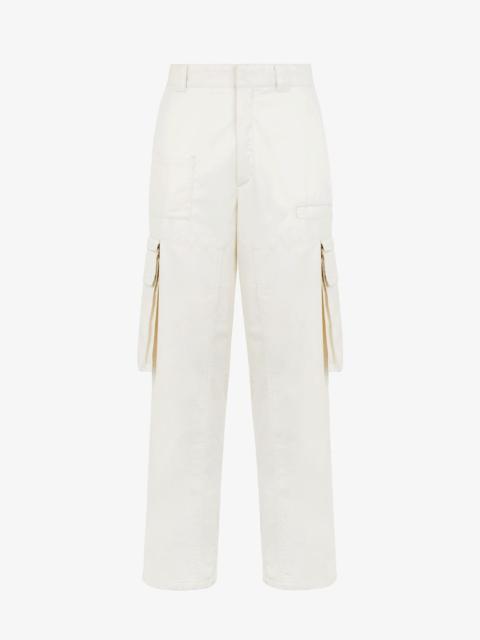FENDI White cotton pants