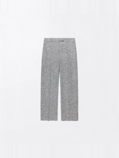 TOM FORD SEQUINED BROKEN CHEVRONS TWEED WOOL BLEND MEDIUM-LOW WAIST WIDE LEG TAILORED PANTS