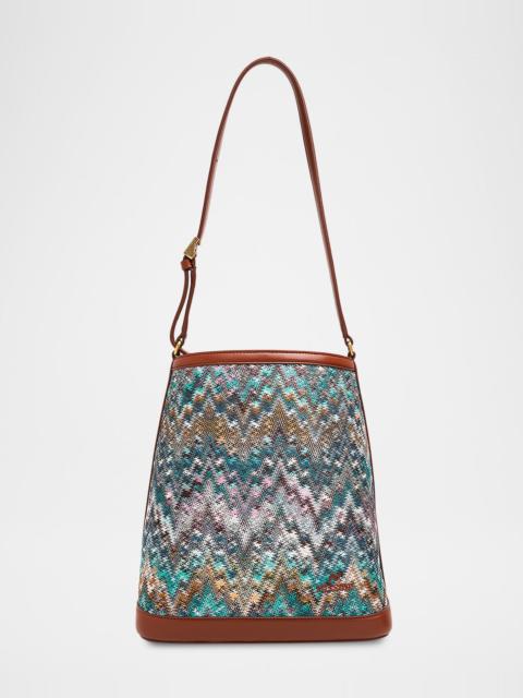 Missoni Zigzag Canvas Bucket Shoulder Bag