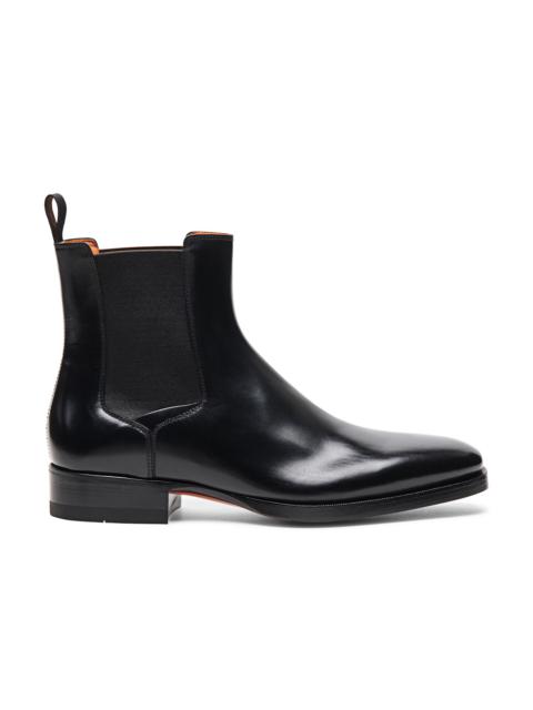 Men’s polished black leather Chelsea boot