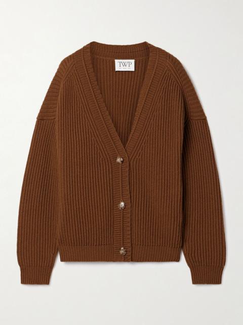 TWP Ribbed cashmere cardigan Brown