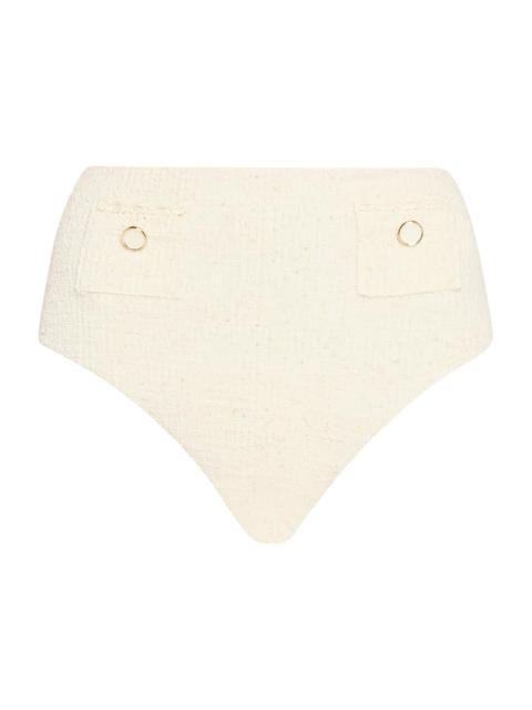 SIMKHAI Women's Diana High-Waist Bikini Bottom - White