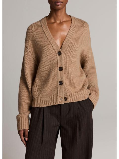 Vince Wool-Cashmere Boxy V-Neck Cardigan