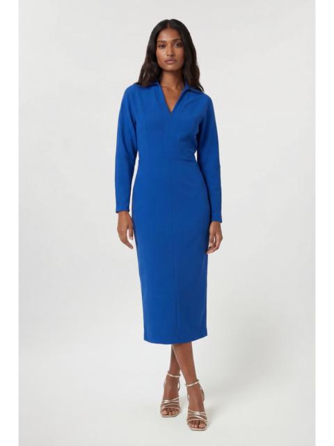 KAREN MILLEN Tailored Collared Long Sleeve Midi Dress