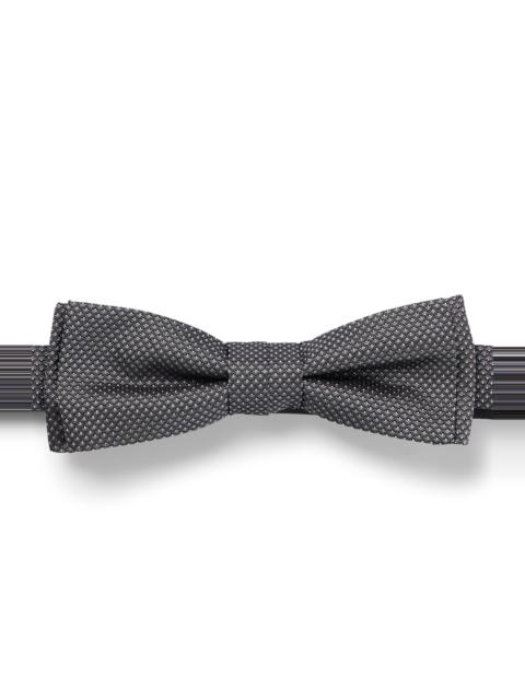 BOSS ITALIAN-MADE BOW TIE IN MICRO-PATTERN SILK JACQUARD